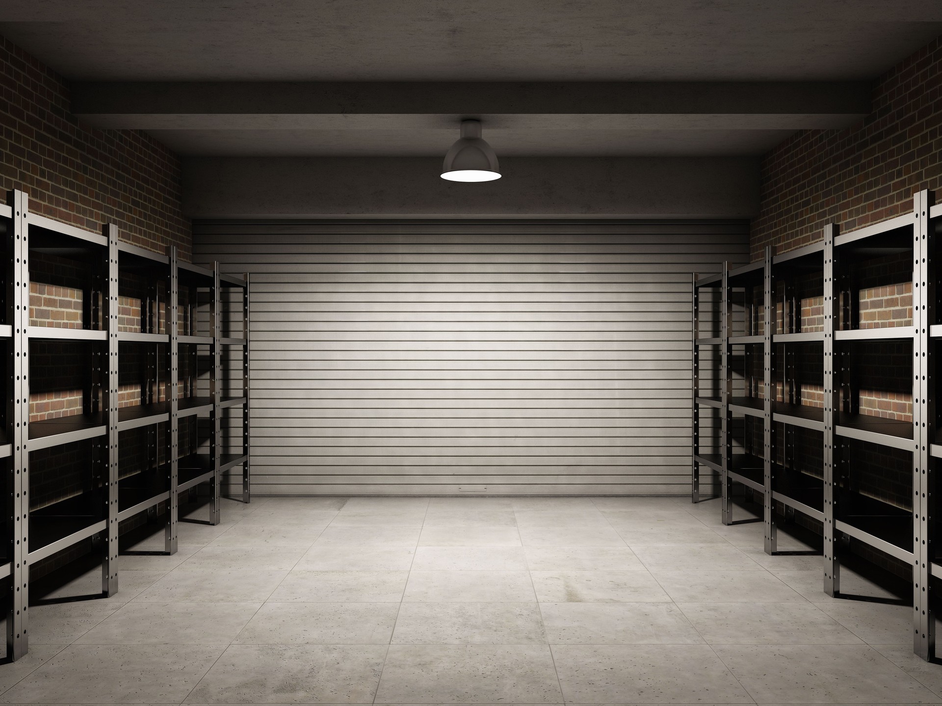Empty garage for storing items